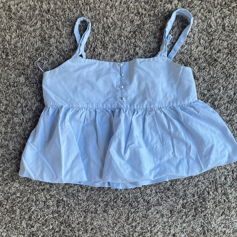 Zara light blue top
